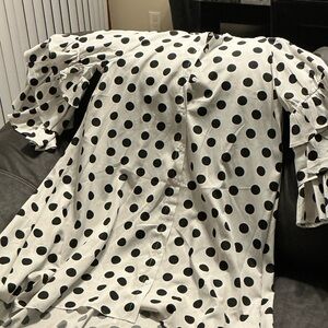 Black Polka Dot Button-Down Dress